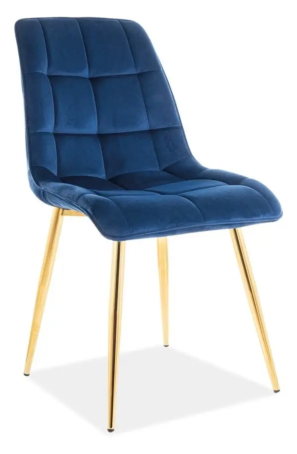 Scaun Signal Chic Velvet, albastru închis/negru