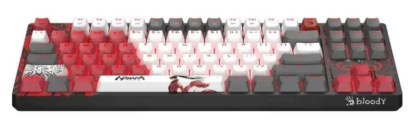 Клавиатура Bloody S87, белый/серый/красный на tehnoparc.md Клавиатура Bloody S87, белый/серый/красный