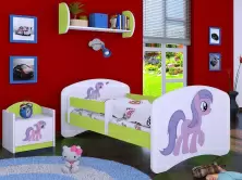 Pat pentru copii Happy Babies Happy Pony L01 70x140cm, alb/verde