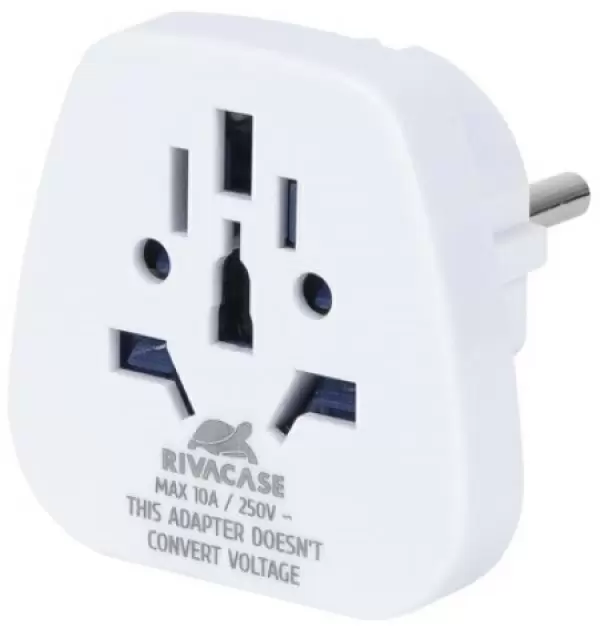 Adaptor Rivacase PS4100 W00 World to EU White, alb