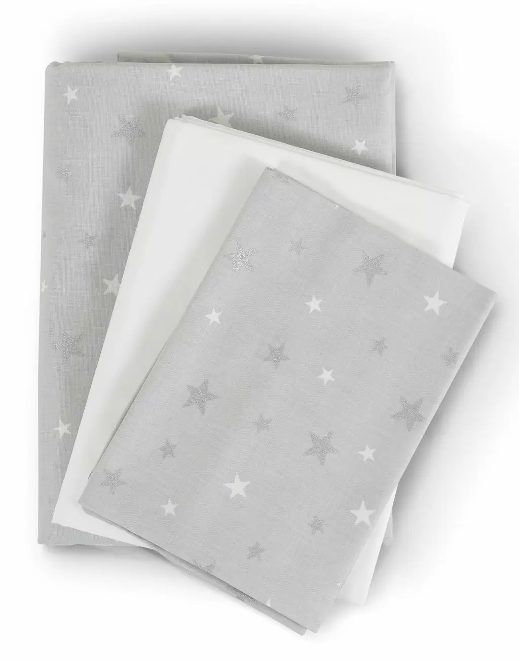 Lenjerie de pat pentru copii Hugzzz Nook Stars 3buc., gri