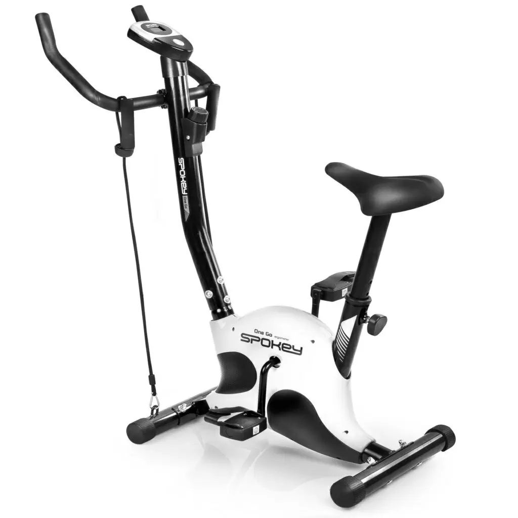 Bicicletă fitness Spokey Onego+, alb/negru