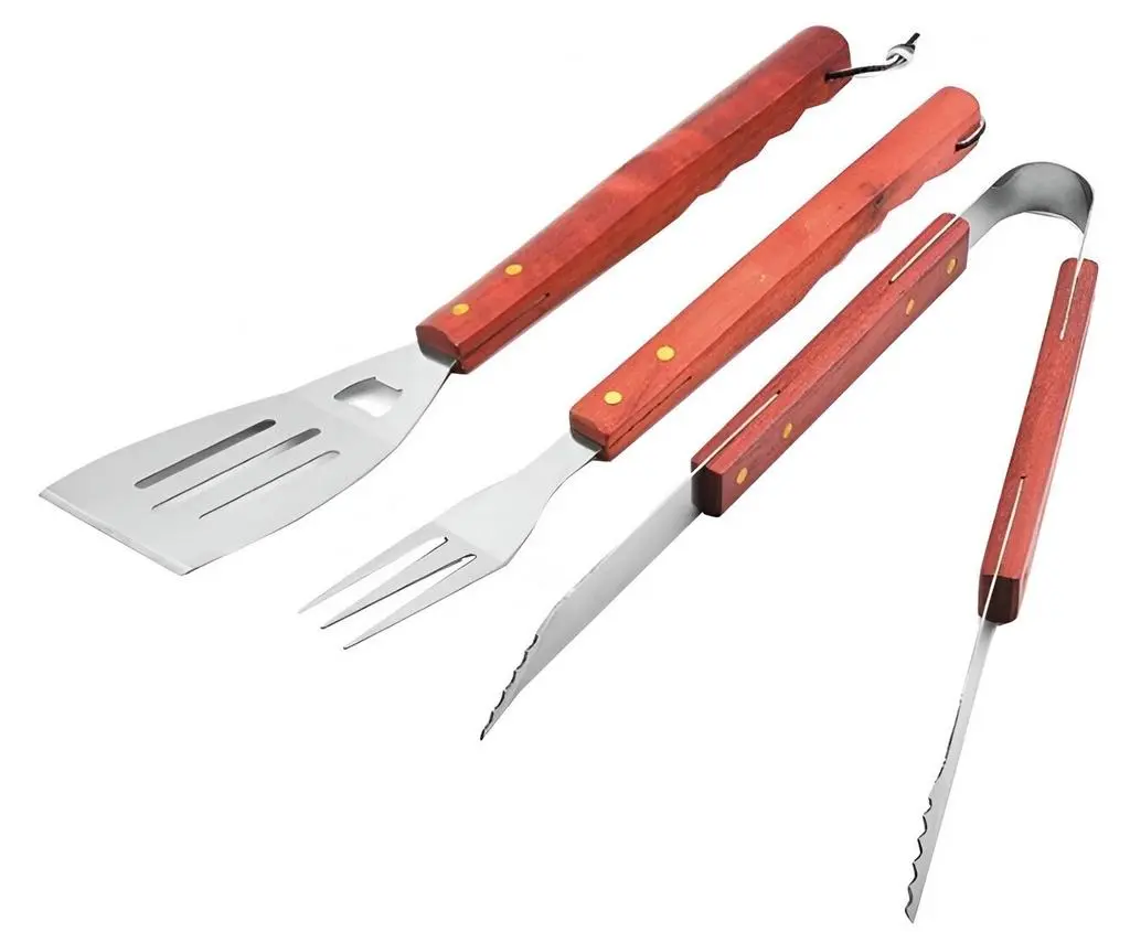 Set ustensile pentru barbeque Chomik BBQ0940, cafeniu/inox