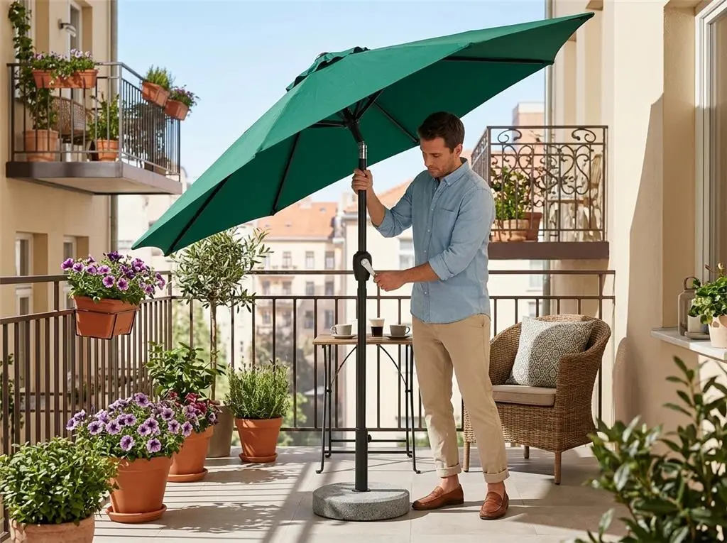 Зонт садовый GardenLine GAO2569, зеленый на tehnoparc.md Зонт садовый GardenLine GAO2569, зеленый