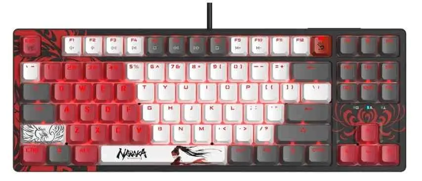 Клавиатура Bloody S87, белый/серый/красный на tehnoparc.md Клавиатура Bloody S87, белый/серый/красный