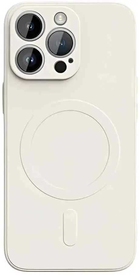 Husă de protecție WOO Liquid Silicone Magsafe iPhone 16 Pro Max (WOOLSCMIP16PMBG), bej