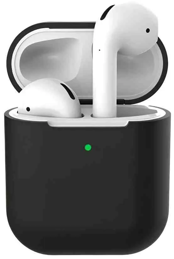 Чехол для наушников Helment Case Silicone AirPods 2 (AIRPOD2BK), черный на tehnoparc.md Чехол для наушников Helment Case Silicone AirPods 2 (AIRPOD2BK), черный