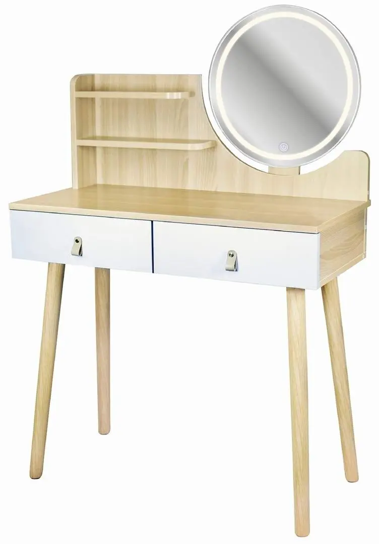 Туалетный столик Jumi Scandi CM-254152, белый/сосна на tehnoparc.md Туалетный столик Jumi Scandi CM-254152, белый/сосна