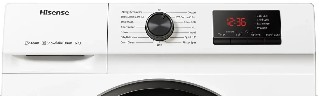 Maşină de spălat rufe Hisense WFVB6010EM, alb