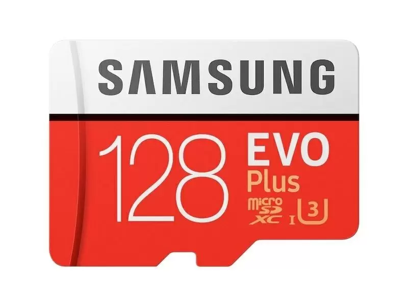 Карта памяти Samsung MicroSD EVO Plus Class 10 UHS-I U3 + SD adapter, 128GB