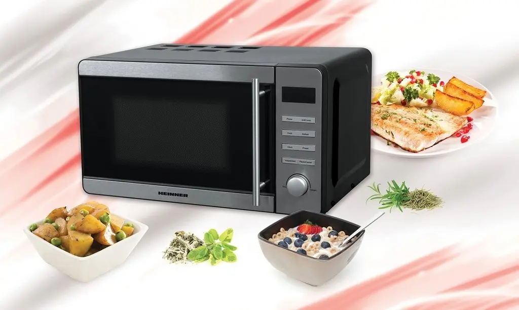 Cuptor cu microunde Heinner HMW-20DBKSS, negru/inox pe tehnoparc.md Cuptor cu microunde Heinner HMW-20DBKSS, negru/inox