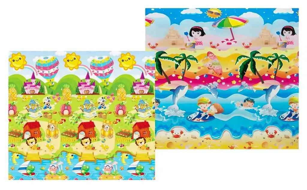 Covor de joc pentru copii 4Play Girl at sea/Sun Animals 180x200x1.5cm, multicolor