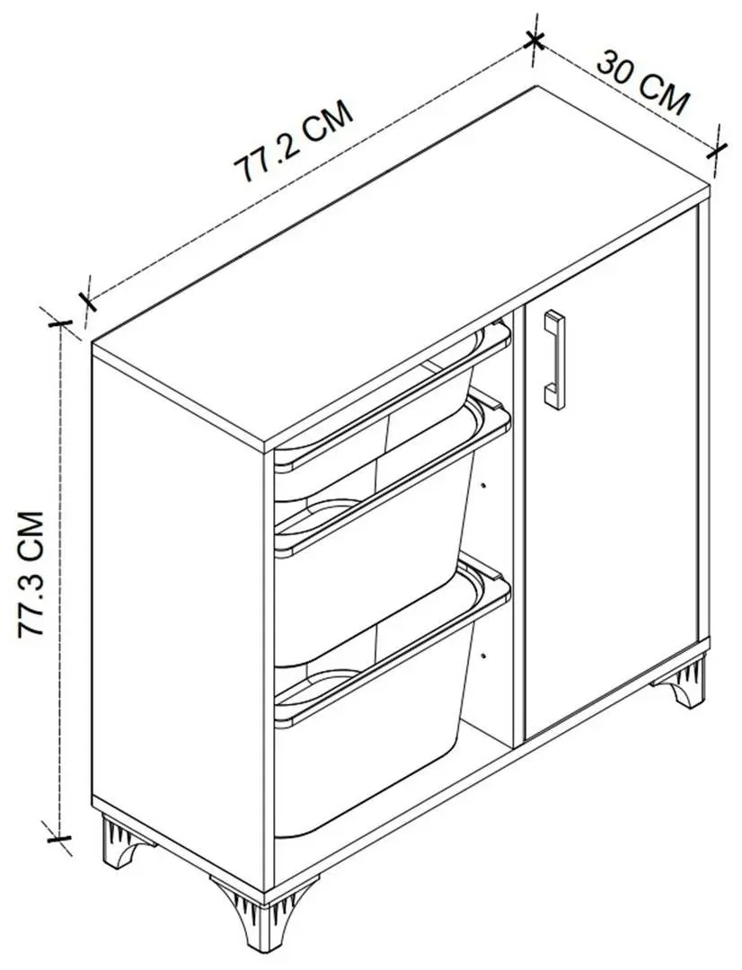 Container pentru jucării Fabulous 1D3S, alb