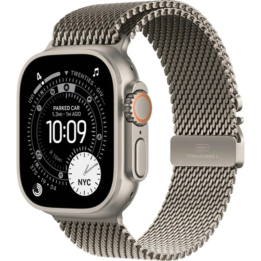 Умные часы Apple Watch Ultra 3 GPS + Cellular 49mm Natural Titanium Case with Natural Titanium Milanese Loop MEWY4 на tehnoparc.md Умные часы Apple Watch Ultra 3 GPS + Cellular 49mm Natural Titanium Case with Natural Titanium Milanese Loop MEWY4