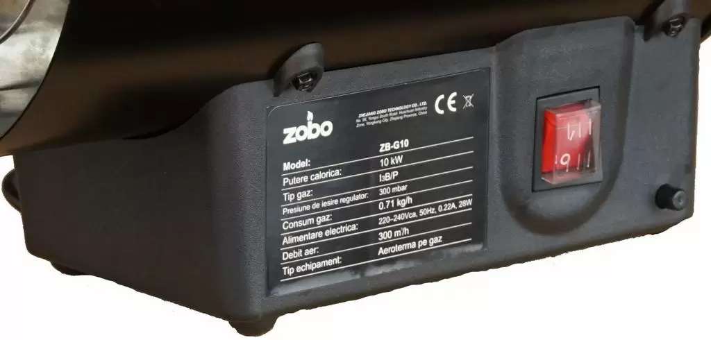Газовая тепловая пушка ZOBO ZB-G10, черный