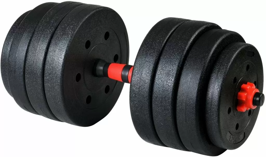 Гантель FunFit Dumbbell Set 40кг 4in1, черный/красный