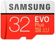 Карта памяти Samsung EVO Plus 100 Mb/s microSDHC UHS-I U1 + SD adapter, 32ГБ
