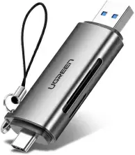 Multiplicator Ugreen 2 in 1 USB C OTG Card Reader, negru