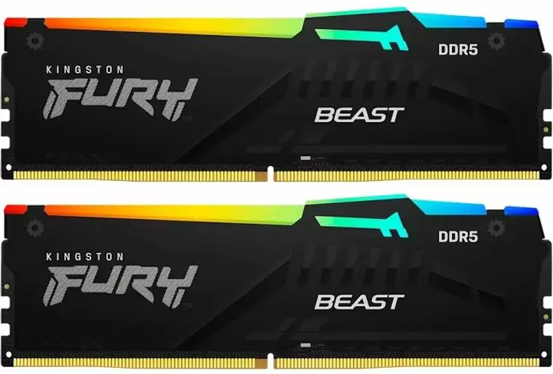 Memorie Kingston Fury Beast RGB 64GB (2x32GB) DDR5-6400MHz, CL32-39-39, 1.4V