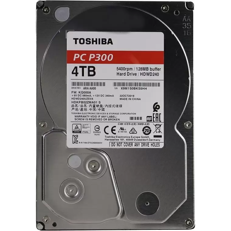 Жесткий диск Toshiba P300 3.5" HDWD240UZSVA, 4TB