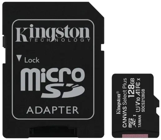 Card de memorie flash Kingston microSD A1 UHS-I + SD adapter, 128GB