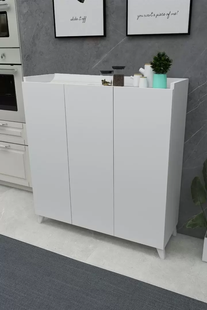 Comodă Fabulous Multifunctional Cabinet With 3 Doors, alb