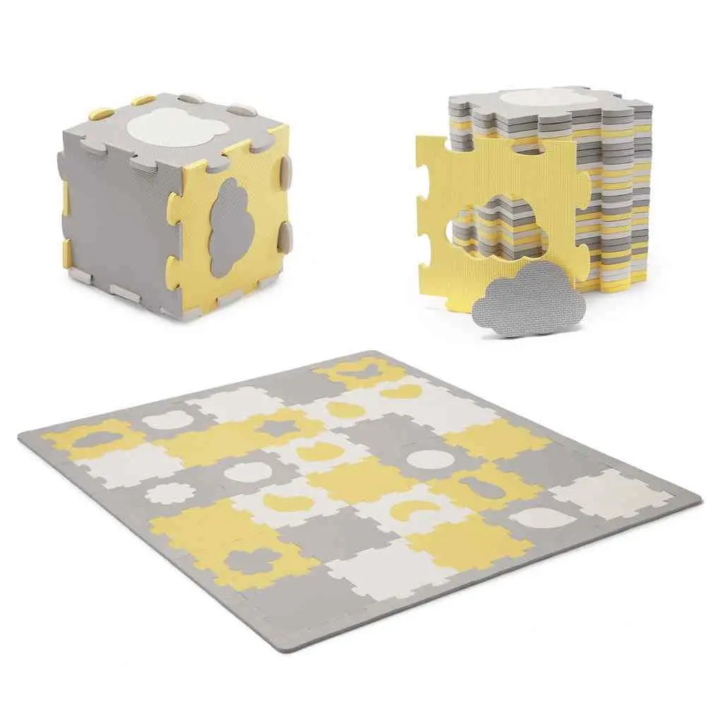 Covoraş-puzzle KinderKraft Luno Sharpes, galben