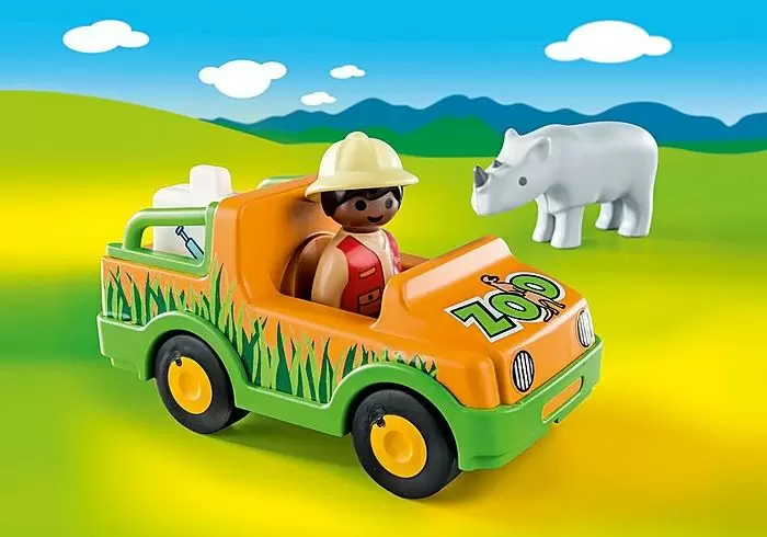 Set jucării Playmobil Zoo Vehicle With Rhinoceros