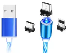 USB Кабель Aptel KK21S LED, синий