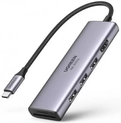 Multiplicator Ugreen 6 in 1 USB-C CM511, argintiu