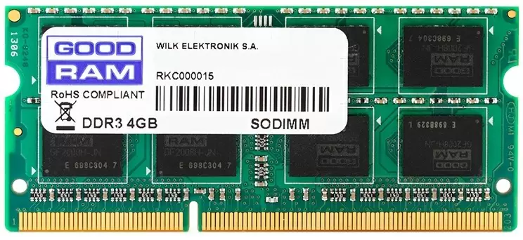 Оперативная память SO-DIMM Goodram 4ГБ DDR3-1600MHz, CL11, 1.35V