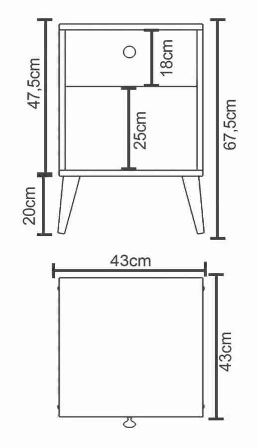 Noptieră Remaks Zambak 1 C, stejar atlantic