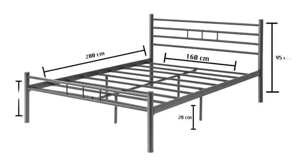 Кровать Evger K-70 160x200cm, черный