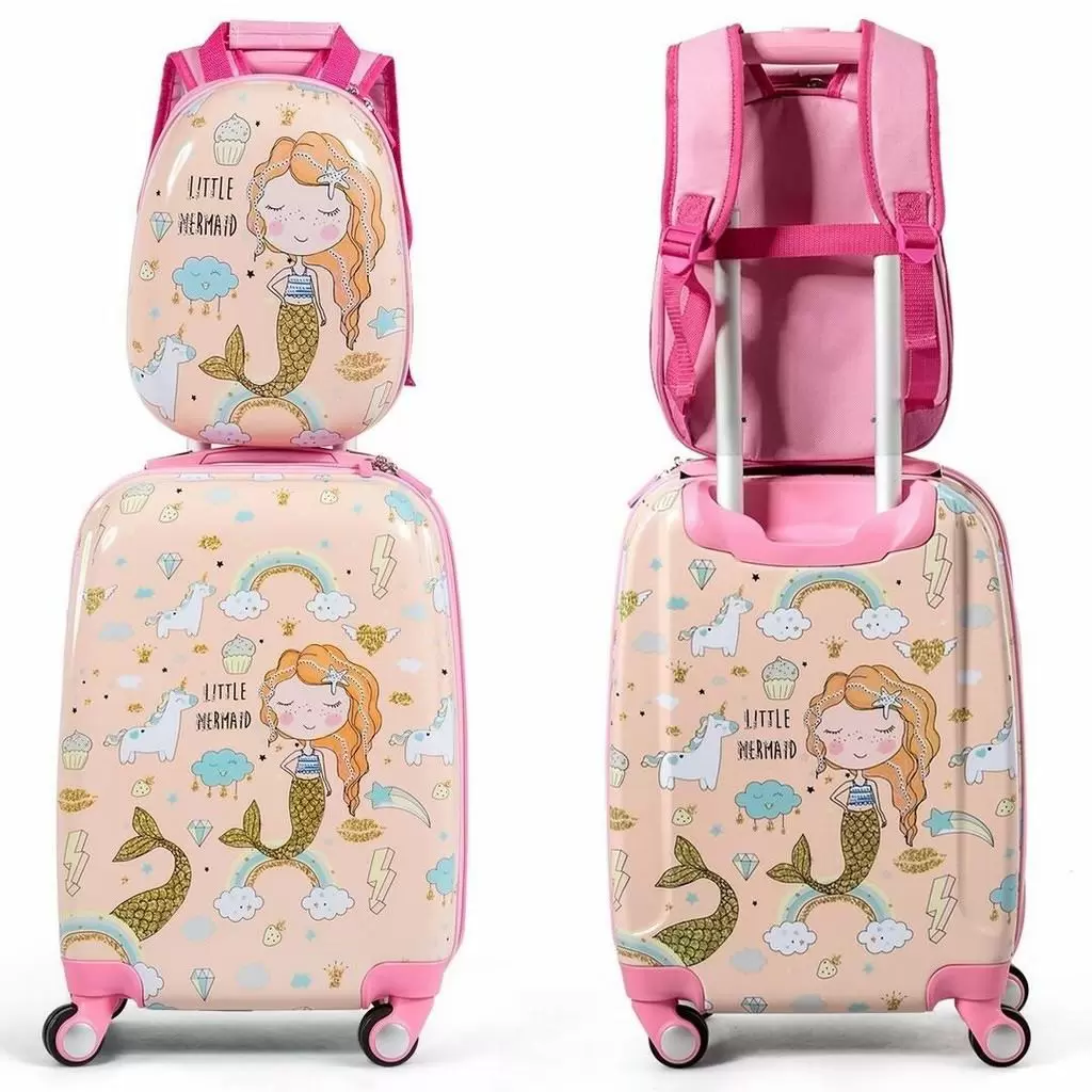 Чемодан + рюкзак Costway BG51210, розовый