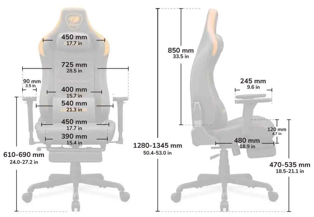 Геймерское кресло Cougar Armor EVO S, черный/оранжевый