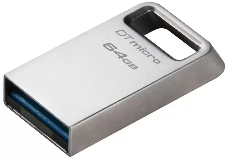 Flash USB Kingston DataTravaler Micro 64GB, argintiu