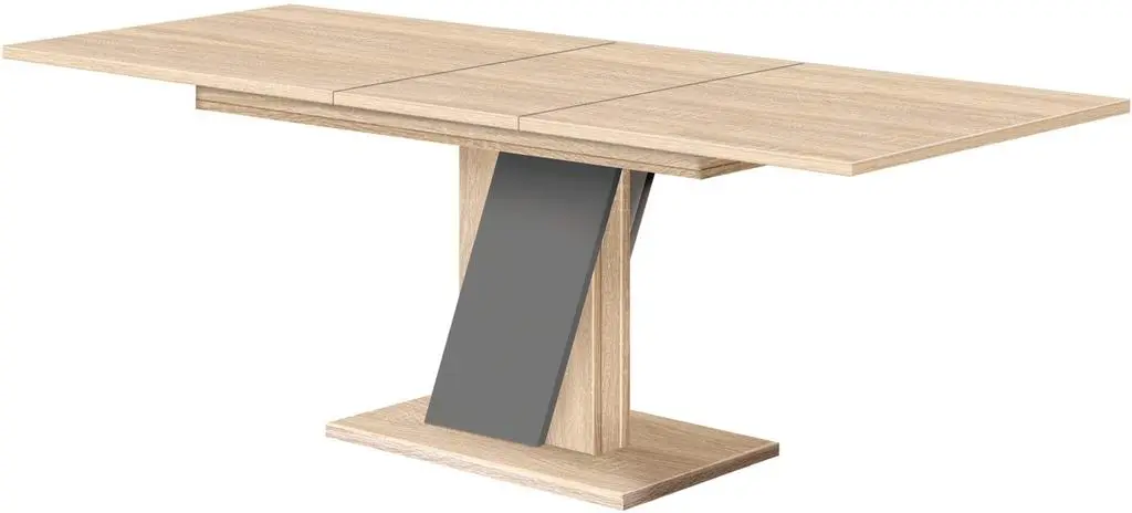 Masă Modern Slider 140/180x80x80cm, stejar sonoma/ardezie gri