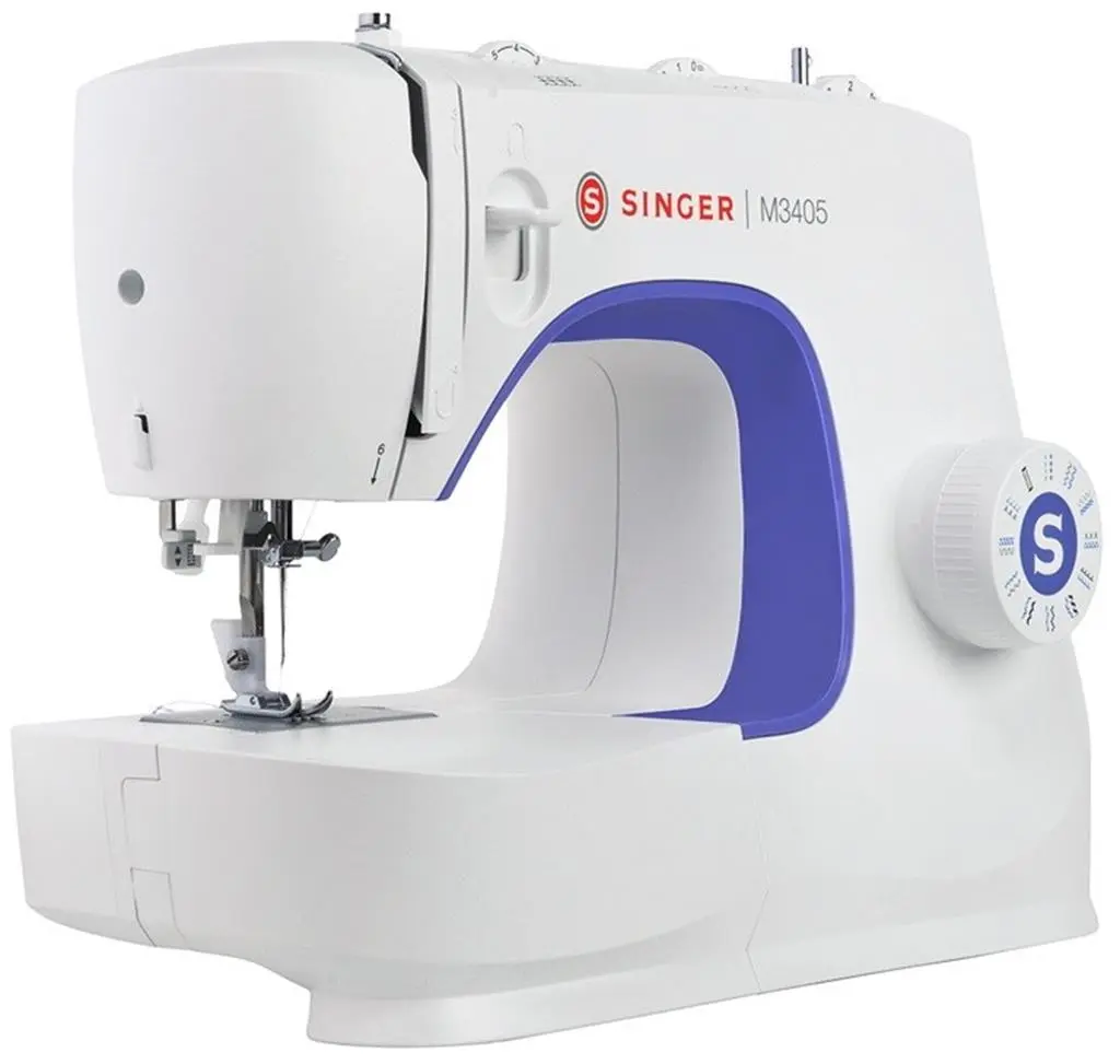 Mașină de cusut Singer M3405, alb/albastru pe tehnoparc.md Mașină de cusut Singer M3405, alb/albastru