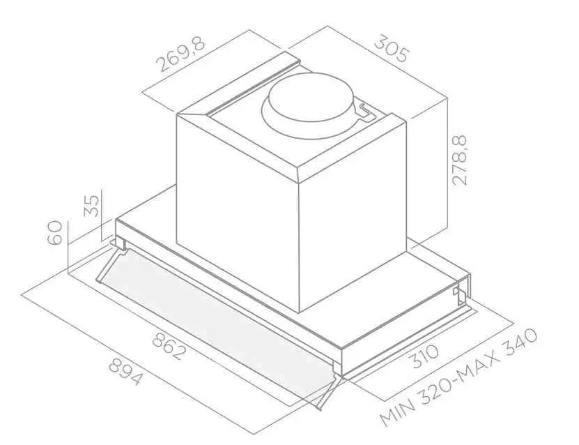 Вытяжка Elica BOXIN PLUS IXGL/A/90, нержавеющая сталь