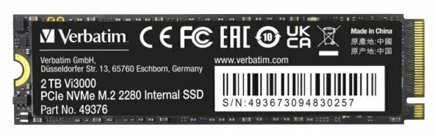 SSD накопитель Verbatim Vi3000 M.2 NVMe, 2TB