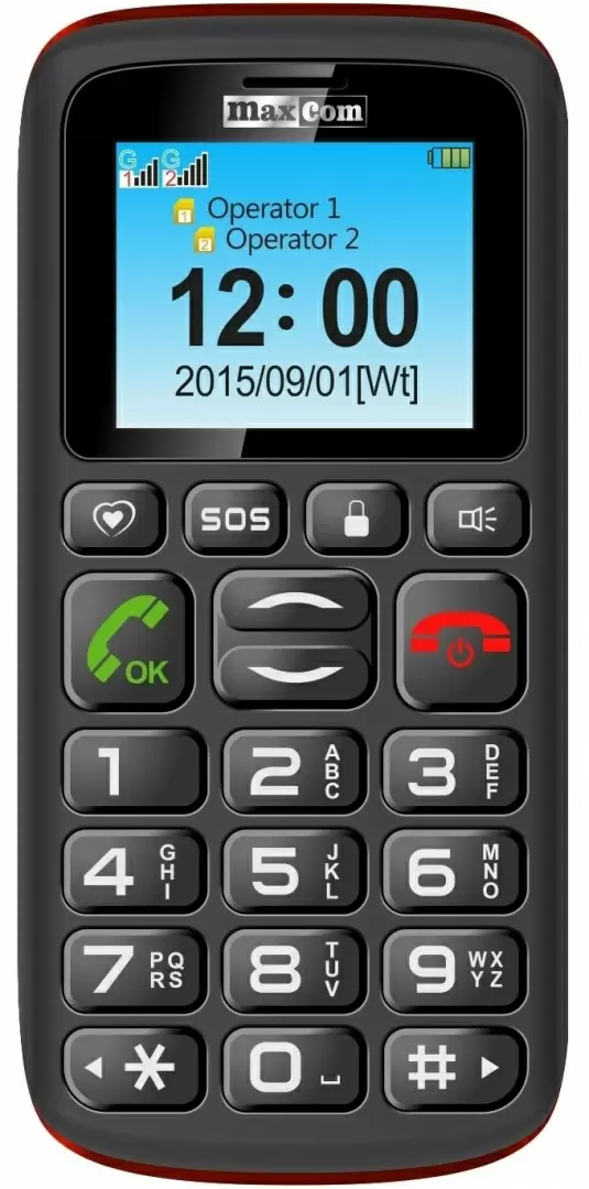 Мобильный телефон Maxcom MM428BB, черный/красный