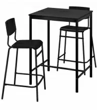 Set masă și scaune IKEA Sandsberg/Stig 2 scaune 67x67cm, negru/negru