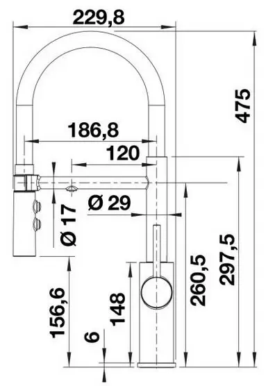 Baterie pentru bucătărie Blanco Catris-S Flexo Filter, inox