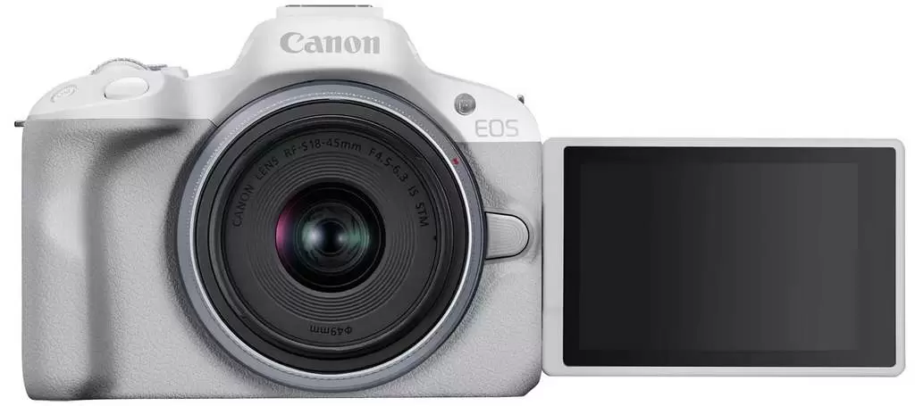 Aparat foto Canon EOS R50 + RF-S 18-45mm f/4.5-6.3 IS STM, Kit, alb