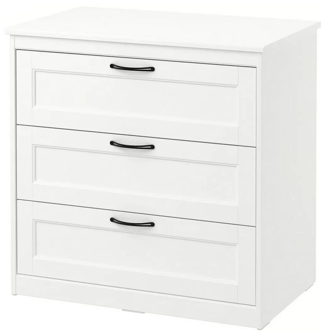 Comodă IKEA Songesand 3 sertare 82x81cm, alb
