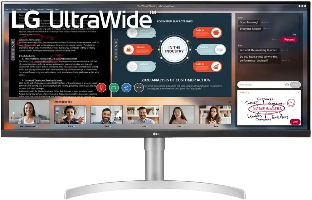 Monitor LG 34WN650-W, alb