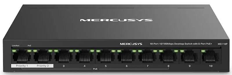 Коммутатор Mercusys MS110P, черный