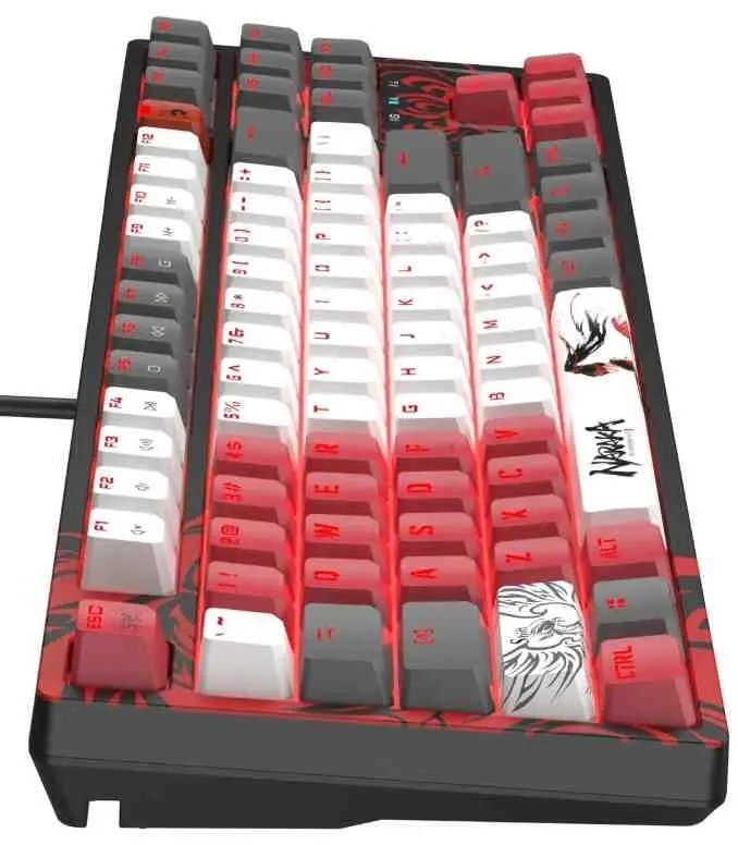 Клавиатура Bloody S87, белый/серый/красный на tehnoparc.md Клавиатура Bloody S87, белый/серый/красный