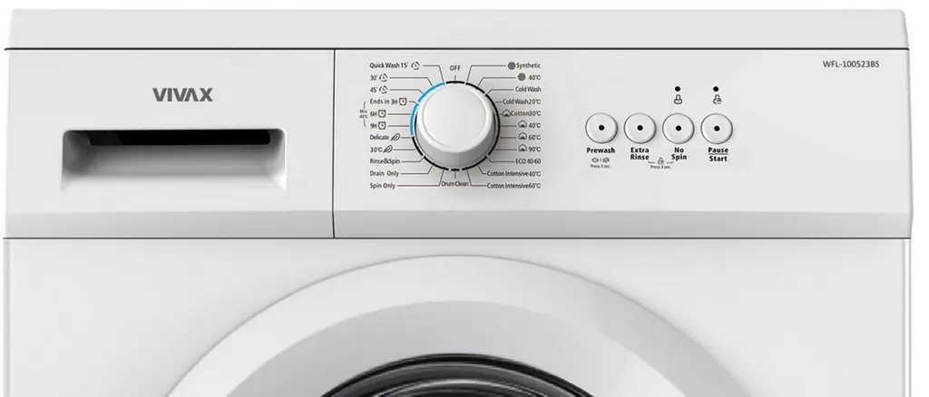 Maşină de spălat rufe Vivax WFL-100523BS, alb