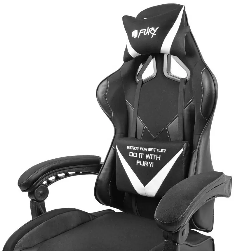 Scaun de birou Fury Avenger L, negru/alb